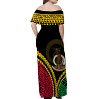 Vanuatu Off Shoulder Long Dress Proud Ni - Van Special Version LT7 - Polynesian Pride
