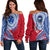 Samoa Personalised Off Shoulder Sweater Independence Day Flag Style LT7 Women Red - Polynesian Pride