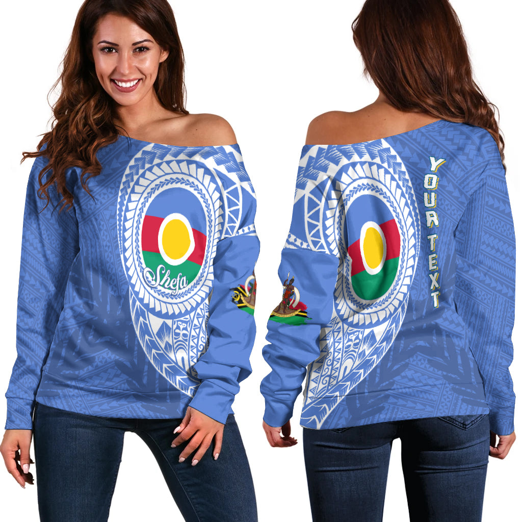 (Custom Personalised) Vanuatu Shefa Province Off Shoulder Sweater Shefa Emblem LT7 - Polynesian Pride