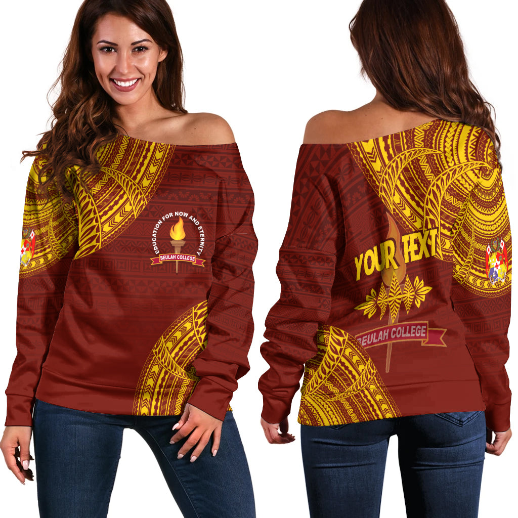 (Custom Personalize) Tonga Kolisi Beulah Off Shoulder Sweater BAC We Are One LT7 - Polynesian Pride