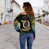 Vanuatu Proud To Be A Ni-Van - Polynesian Pattern Off Shoulder Sweater - Sanma Province LT7 - Polynesian Pride