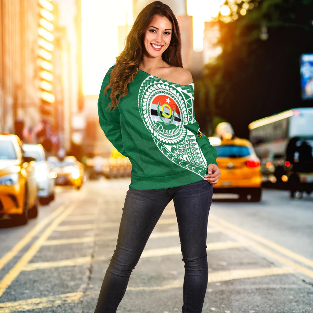 (Custom Personalised) Vanuatu Penama Province Off Shoulder Sweater Penama Emblem LT7 - Polynesian Pride