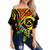 Vanuatu Off Shoulder Waist Wrap Top Tribal Tattoo No.2 LT6 Women Black - Polynesian Pride