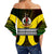 Vanuatu Off Shoulder Waist Wrap Top Polynesian Patterns Mix Pig Tusk LT6 - Polynesian Pride