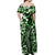 Hawaii Turtle Off Shoulder Long Dress With Hibiscus Green Style LT6 - Polynesian Pride