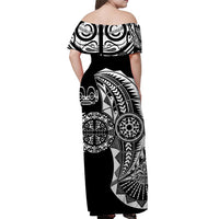 Marquesas Islands Off Shoulder Long Dress Original Style - Black LT8 - Polynesian Pride
