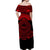 Marquesas Islands Off Shoulder Long Dress Simplified Version - Red LT8 - Polynesian Pride