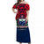 Samoa Off Shoulder Long Dress No.3 LT6 Women Blue - Polynesian Pride