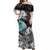 Guam Polynesian Off Shoulder Long Dress Tropical Flowers - Black LT8 - Polynesian Pride