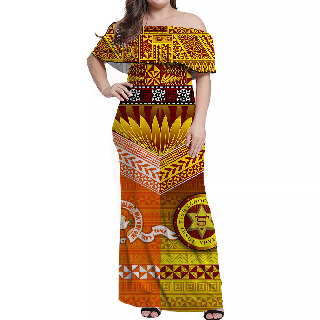 Tonga Tailulu College And Tonga High School Off Shoulder Long Dress Together Unique Style LT8 - Polynesian Pride