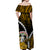 Northern Mariana Islands Off Shoulder Long Dress Polynesian Style Gold Color LT6 - Polynesian Pride