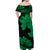 Guam Off Shoulder Long Dress Hibiscus Green Style LT6 - Polynesian Pride