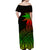 Nauru Off Shoulder Long Dress Flag In Heart No.2 LT6 - Polynesian Pride