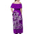 Hawaii Hula Girl Off Shoulder Long Dress Polynesian Purple Style LT6 - Polynesian Pride