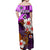 Hawaii Ukulele Off Shoulder Long Dress Purple Style LT6 - Polynesian Pride