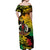 Vanuatu Off Shoulder Long Dress Hibiscus Mix Polynesian LT6 - Polynesian Pride