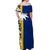 Nauru Off Shoulder Long Dress Flag Stlye With Hibiscus Patterns LT6 - Polynesian Pride