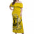 Hawaii Tiki Off Shoulder Long Dress Polynesian Yellow Style LT6 Long Dress Yellow - Polynesian Pride