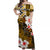 Hawaii Pineapple Off Shoulder Long Dress Gold Style LT6 Long Dress Gold - Polynesian Pride