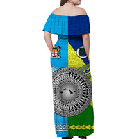 Vanuatu Malampa Province And Fiji Off Shoulder Long Dress Together LT8 - Polynesian Pride