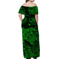 Hawaii Turtle Polynesian Matching Dress and Hawaiian Shirt Matching Couples Outfit Plumeria Flower Unique Style Green LT8 - Polynesian Pride