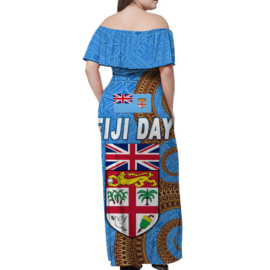 Fiji Day Off Shoulder Long Dress Independence Anniversary Simple Style LT8 - Polynesian Pride