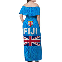 Fiji Day Off Shoulder Long Dress Flag Vibes LT8 - Polynesian Pride