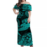 Hawaii Hammer Shark Polynesian Matching Dress and Hawaiian Shirt Matching Couples Outfit Unique Style Turquoise LT8 - Polynesian Pride