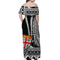 Custom Polynesian Matching Hawaiian Shirt and Dress Fiji Masi Tapa Patterns Black Style LT6 - Polynesian Pride