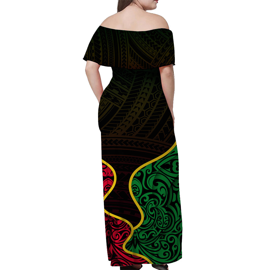 Vanuatu Off Shoulder Long Dress Flag Special Style LT6 - Polynesian Pride