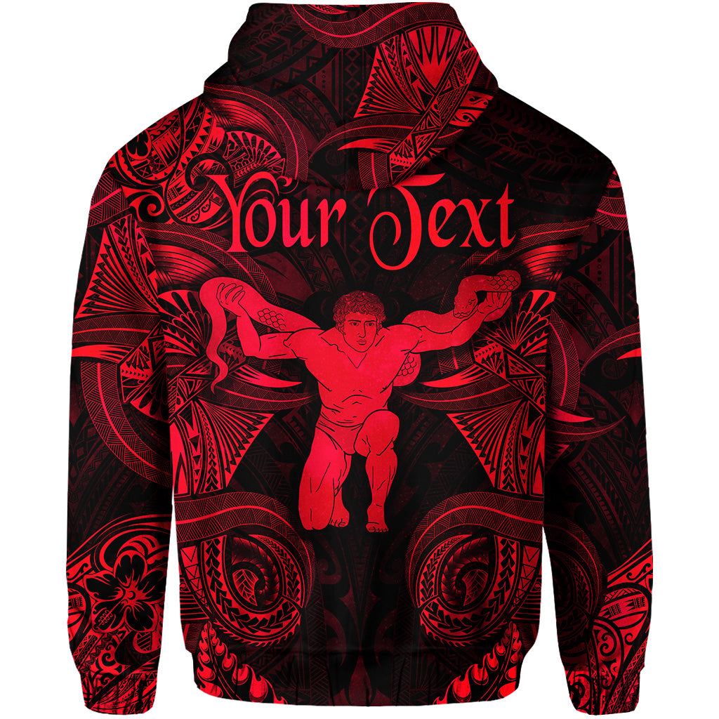 Custom Ophiuchus Zodiac Polynesian Hoodie Unique Style Red LT8 - Polynesian Pride