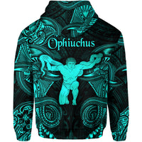 Ophiuchus Zodiac Polynesian Zip Hoodie Unique Style Turquoise LT8 - Polynesian Pride