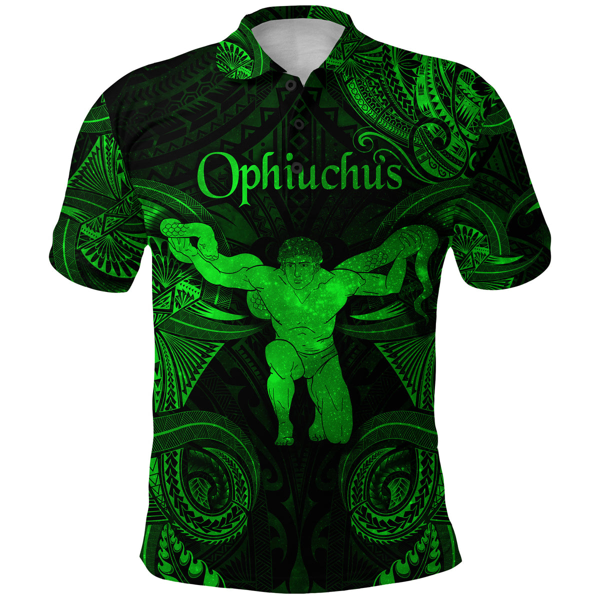 Ophiuchus Zodiac Polynesian Polo Shirt Unique Style Green LT8 - Polynesian Pride