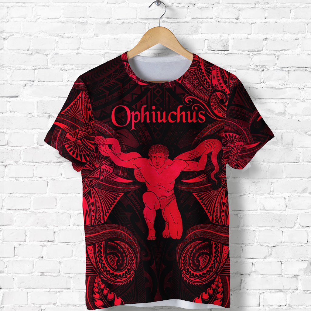 Ophiuchus Zodiac Polynesian T Shirt Unique Style Red LT8 - Polynesian Pride
