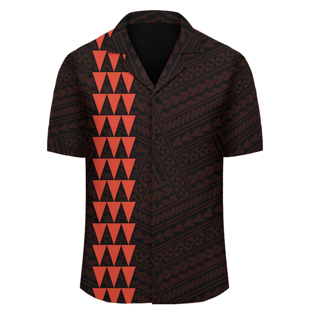 Kakau Polynesian Coat Of Arms Hawaii Shirt - Orange - Polynesian Pride
