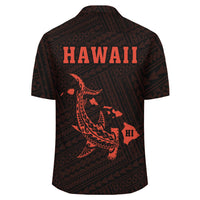 Kakau Polynesian Hammerhead Shark Map Hawaii Shirt - Orange - Polynesian Pride