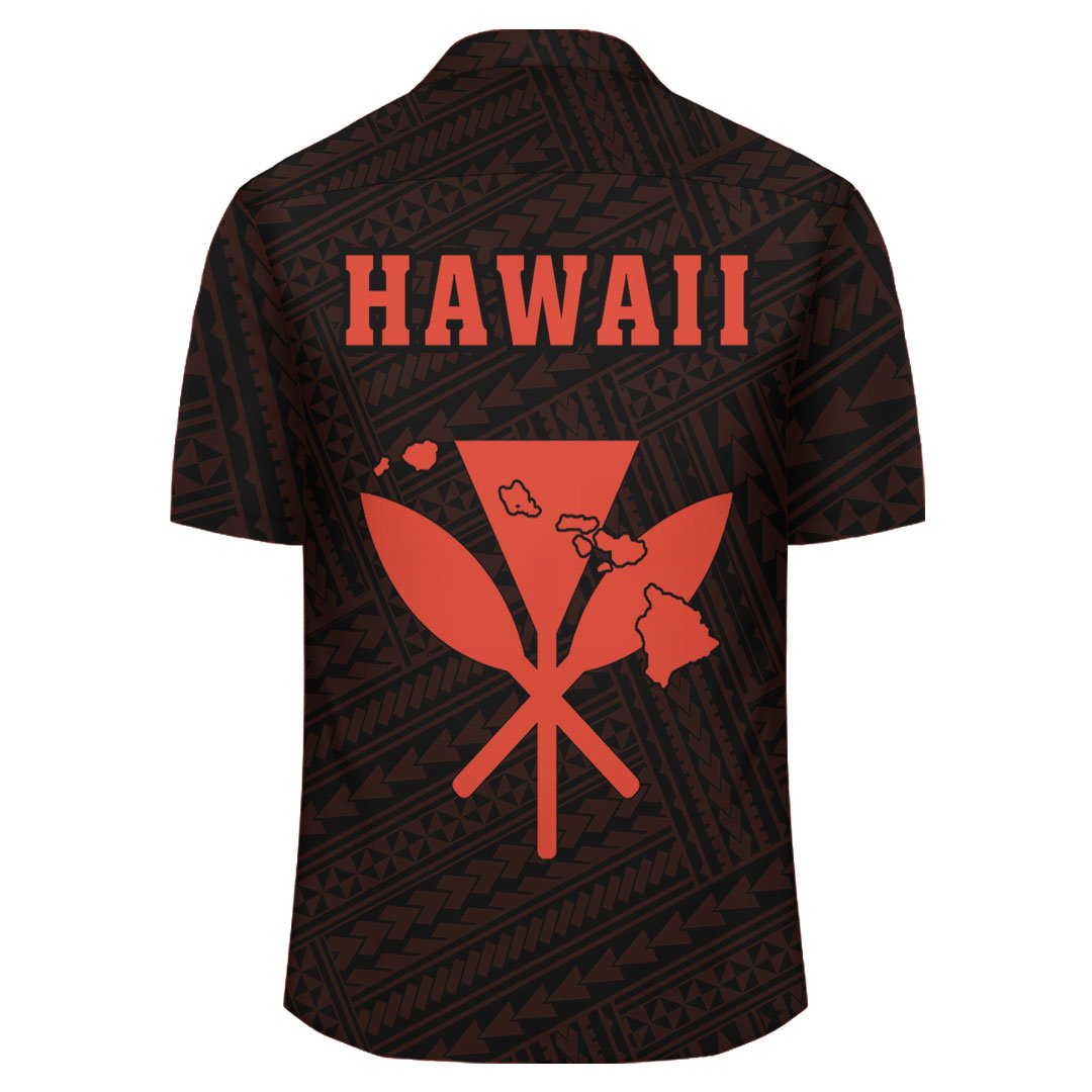 Kakau Polynesian Kanaka Map Hawaii Shirt - Orange - Polynesian Pride