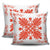 Hawaiian Quilt Maui Plant And Hibiscus Pattern Pillow Covers - Orange White - AH - Polynesian Pride