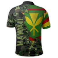 Kanaka Flag Camo Pattern Polo Shirt Chad Style - Polynesian Pride
