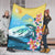 Hawaii Dolphin Plumeria Surfing Polynesian Premium Blanket - Muriel Style - AH - Polynesian Pride