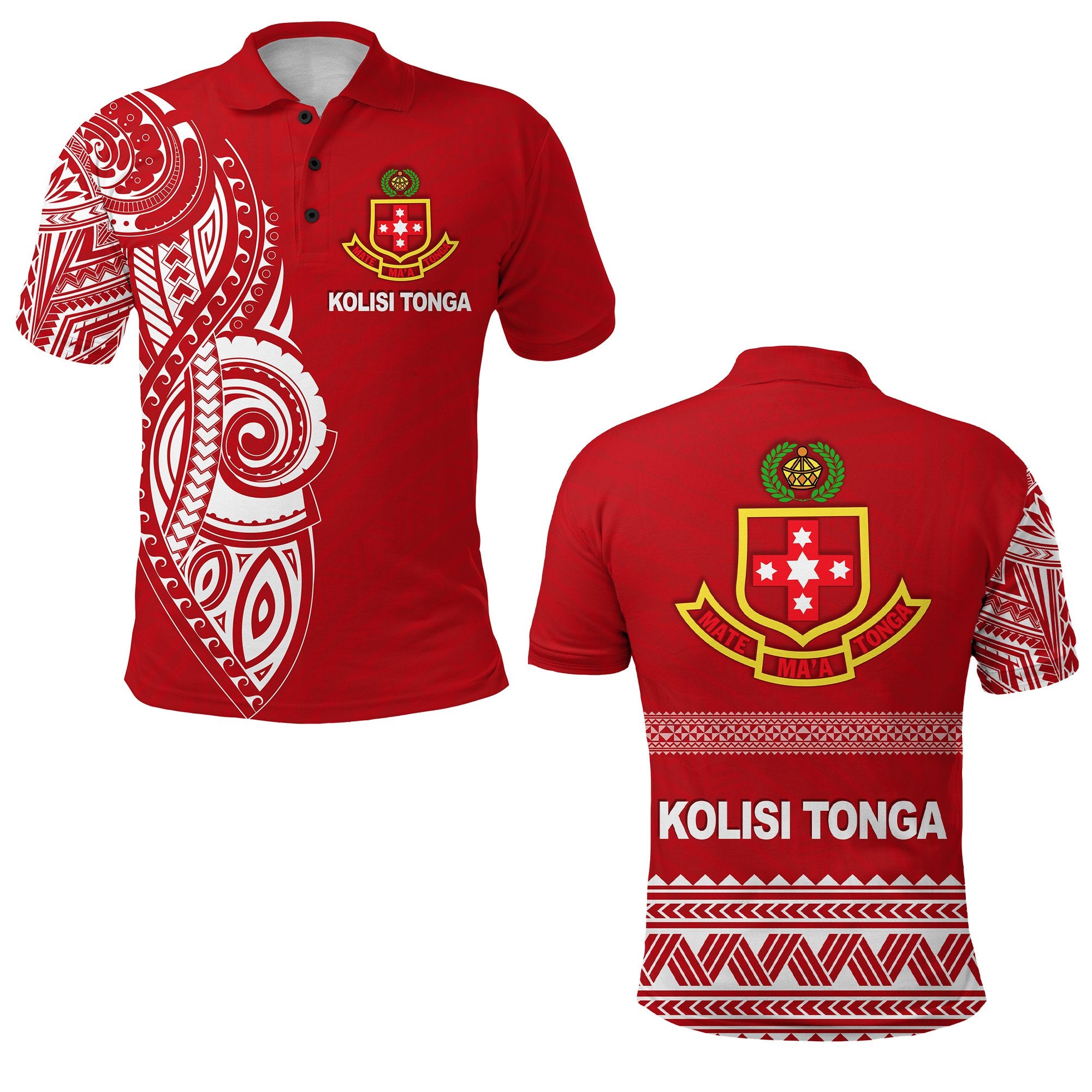 Kolisi Tonga Polo Shirt Atele Unisex Red - Polynesian Pride