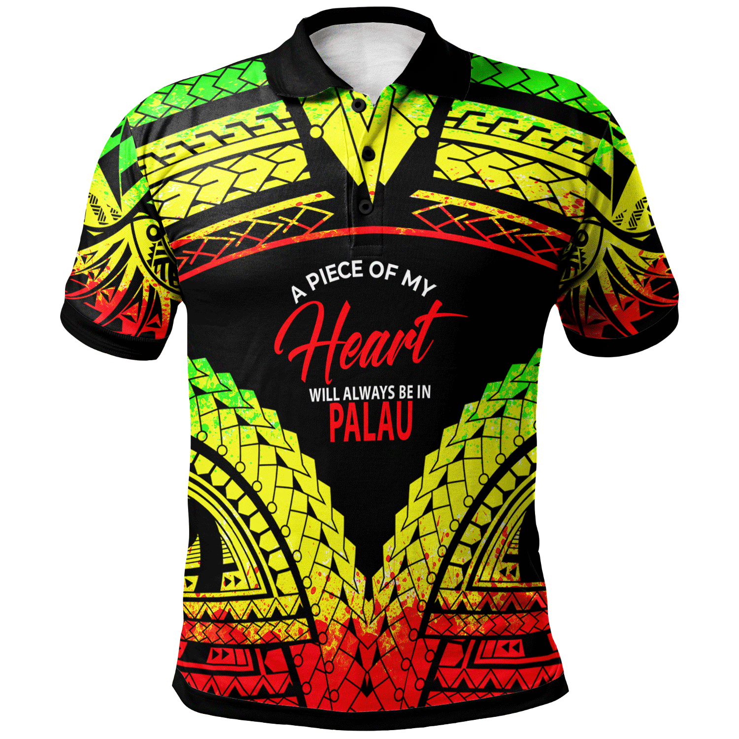 Palau Polo Shirt A Piece Of My Heart Unisex Reggae - Polynesian Pride