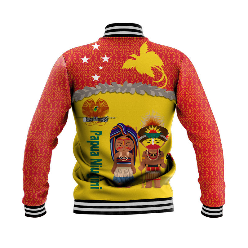 Papua New Guinea Baseball Jacket Indigenous PNG Huli Tapa Style LT9 - Polynesian Pride
