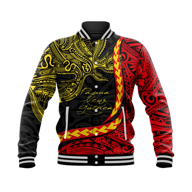 Papua New Guinea Baseball Jacket Unique Bird Style LT9 Unisex Black - Polynesian Pride
