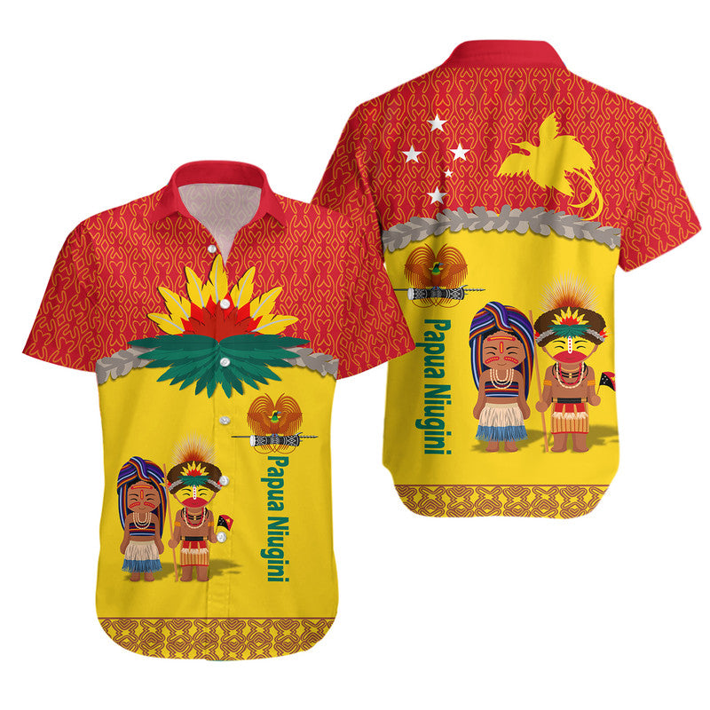 Papua New Guinea Hawaiian Shirt Indigenous PNG Huli Tapa Style LT9 Unisex Yellow - Polynesian Pride