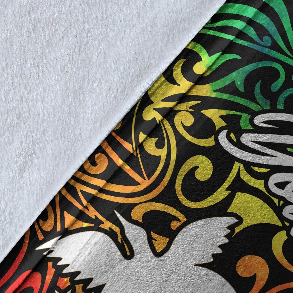 Papua New Guinea Custom Personalised Premium Blanket - Rainbow Polynesian Pattern - Polynesian Pride
