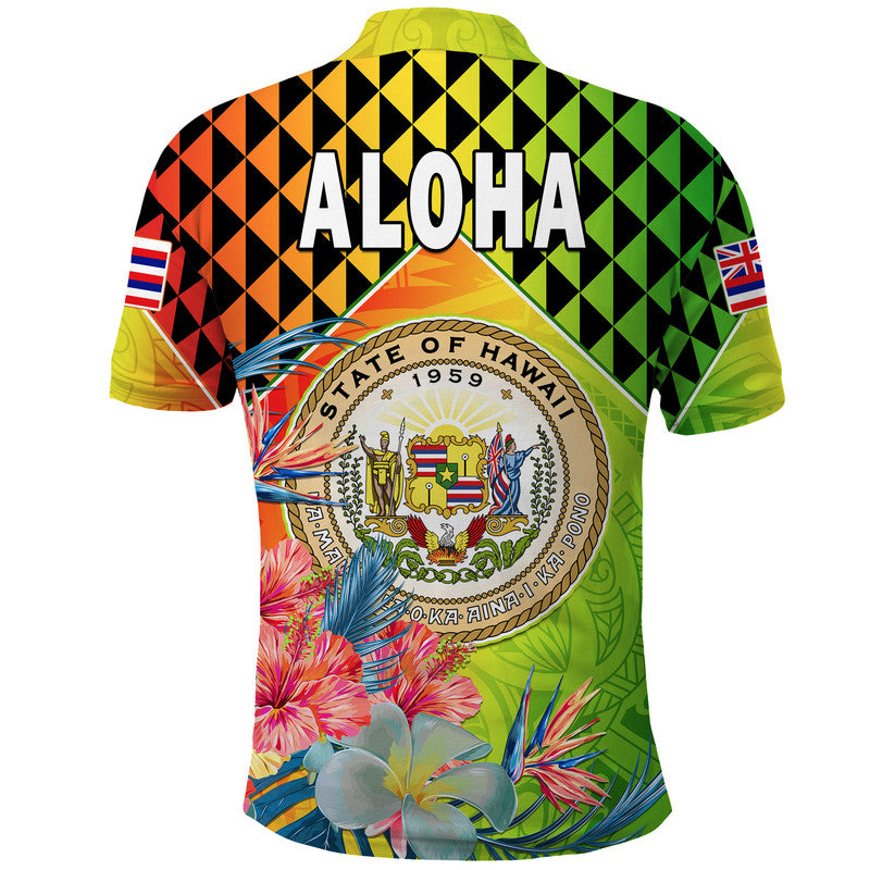 Hawaii Polo Shirt Hawaiian Tribal Kanaka Maoli Hibiscus LT14 - Polynesian Pride