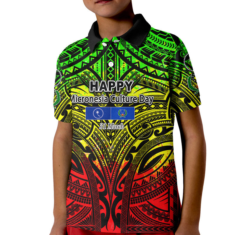 Micronesia Culture Day Polo Shirt Chuuk and Pohnpei Reggae Style LT6 LT6 - Polynesian Pride