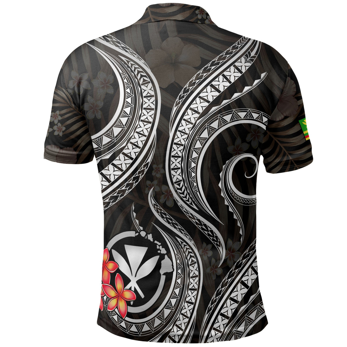 Polynesian Hawaii Polo Shirt White Plumeria - Polynesian Pride