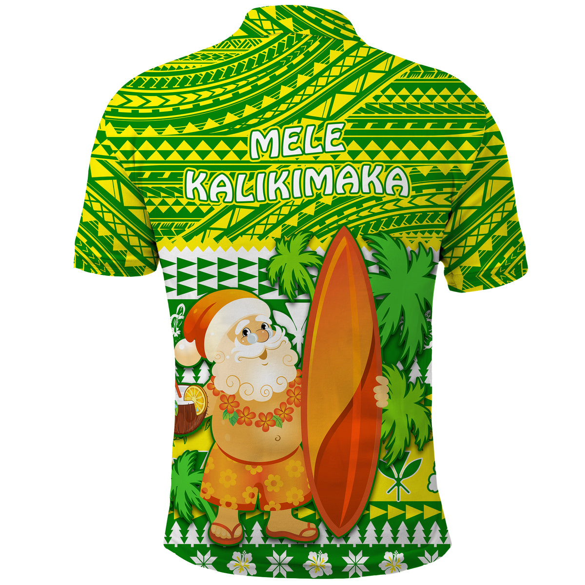 Hawaii Christmas Polo Shirt Polynesian Mele Kalikimaka Santa Claus LT13 - Polynesian Pride
